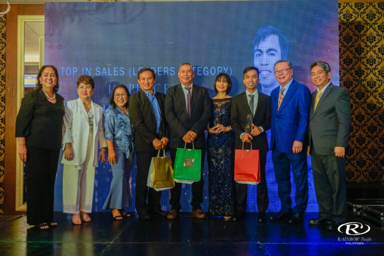 2020 Top in Sales in Leaders Category is BP Dennis Salamanca (7th from R), second place Germie and John Galve (5th and 6th from R), and GM Virgilio, Jr. and Ma. Eden Montalbo (3rd and 4th from R).