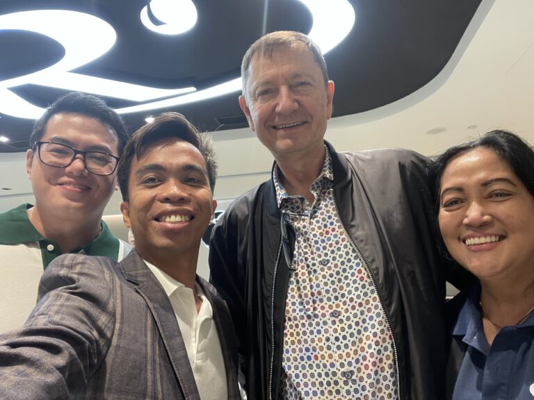 Rainbow Pacific – Philippines groupie photo break with AD John Tolentino, Branch Partner Dennis Salamanca, Pres. Momir Popovic and Finance Director Rose Dapul