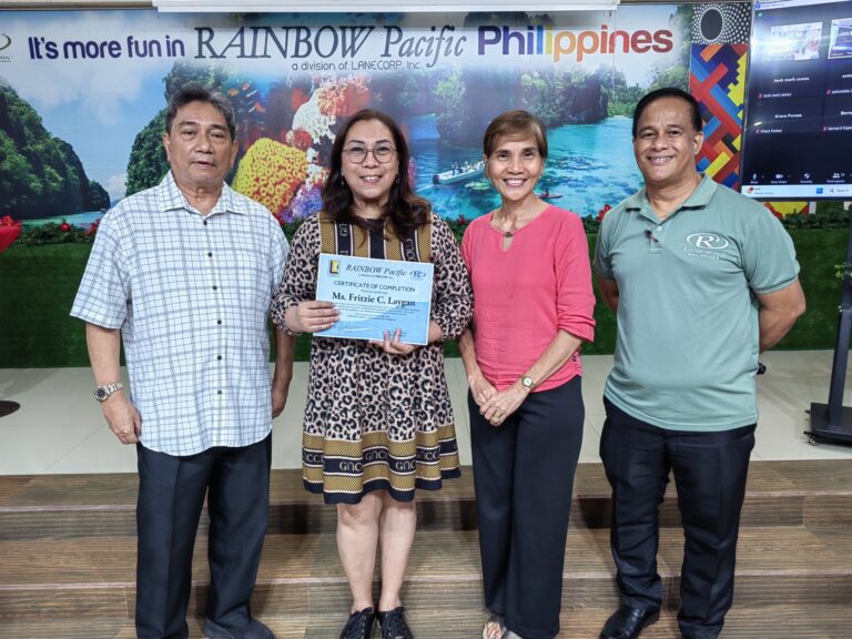 TrD Fritzie Laygan (2nd L), recruited by AD Jocelyn Bataller, has successfully completed her training and proudly received her certificate from SD Santi Dapul (1st L).